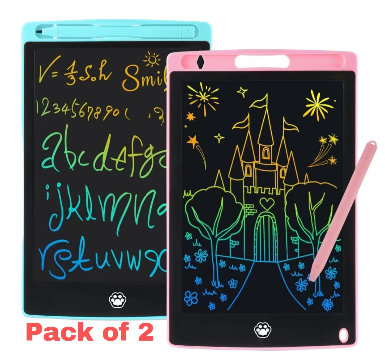 Charkee LCD Writing 8.5 Inch Pack of 2 Tablet Electronic Writing & Drawing Doodle Board Multicolcor