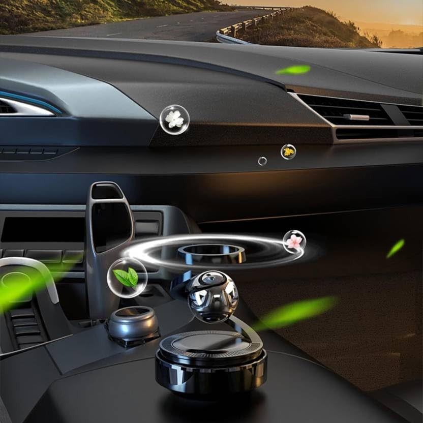 Solar Powered Levitating Ball Air Freshener for Car Dashboard