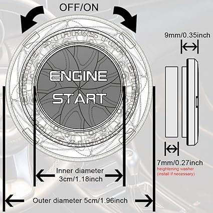 bike Car Engine Start Button cover