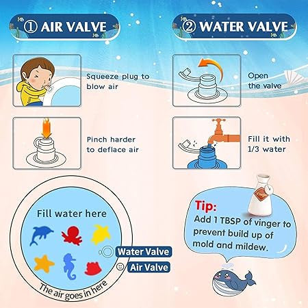 Water Mat Inflatable Round Shape Baby Water Play Mat for Babies