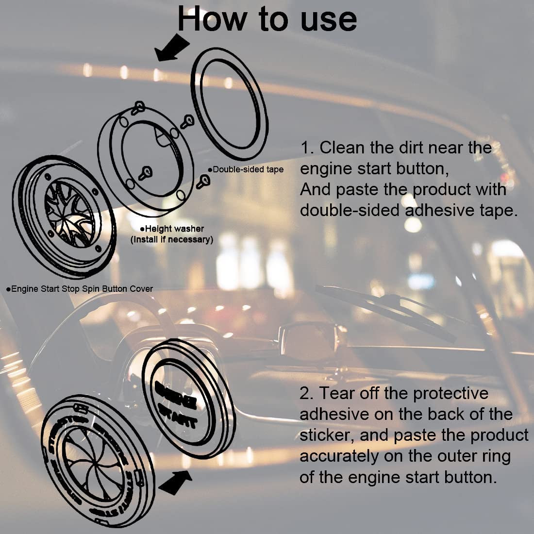 bike Car Engine Start Button cover